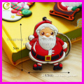 Santa Claus Shape silicon keychain Christmas gift rubber keychain